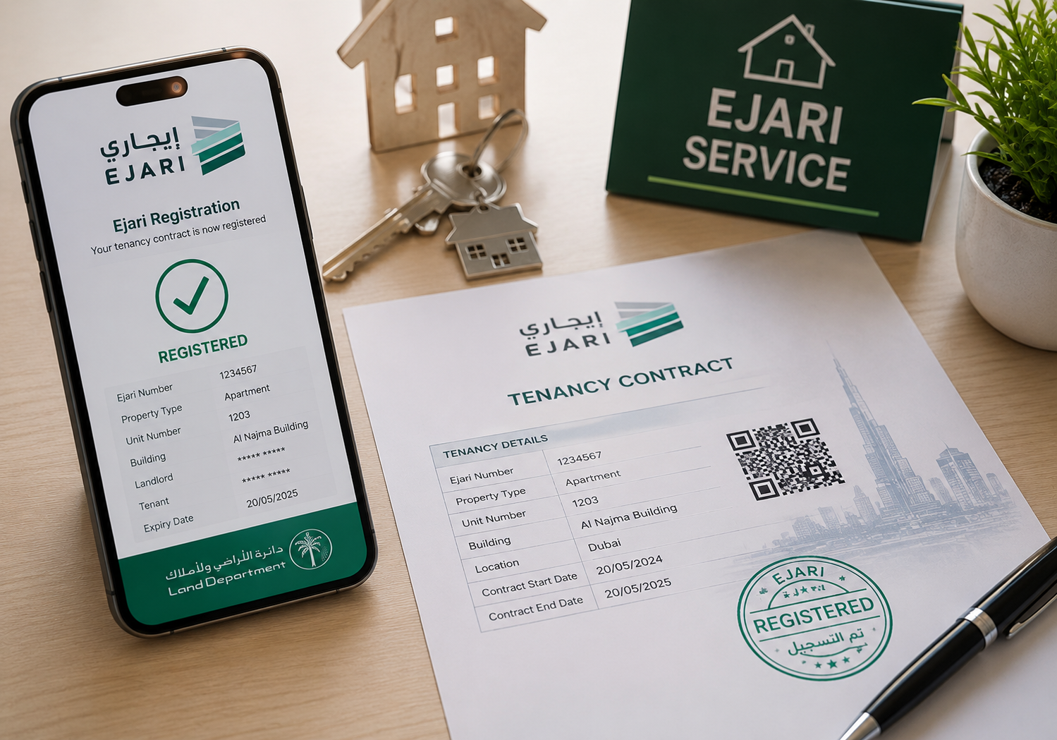 Replaceable reference visual for Ejari Services Dubai